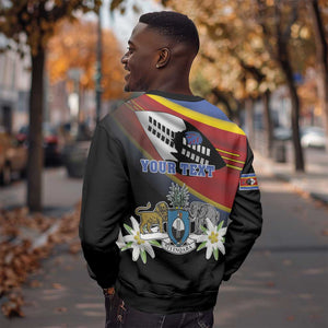 Personalized Eswatini Somhlolo Day Sweatshirt Coat Of Arms With Map - African Pride
