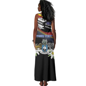 Personalized Eswatini Somhlolo Day Tank Maxi Dress Coat Of Arms With Map - African Pride