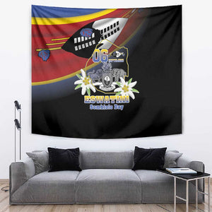 Eswatini Somhlolo Day Tapestry Coat Of Arms With Map - African Pride