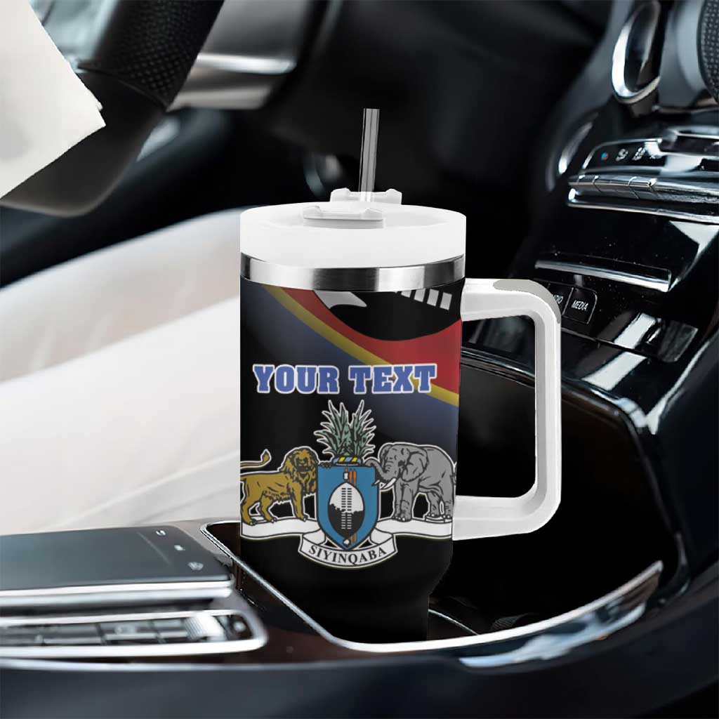 Personalized Eswatini Somhlolo Day Tumbler With Handle Coat Of Arms With Map - African Pride
