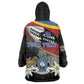 Personalized Eswatini Somhlolo Day Wearable Blanket Hoodie Coat Of Arms With Map - African Pride