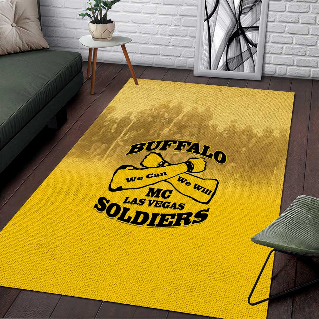 Buffalo Soldier Area Rug African American Heroes - Yellow - African Pride