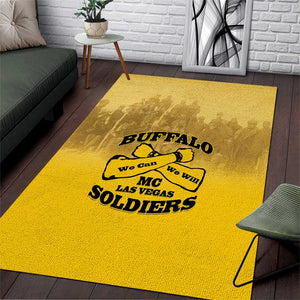 Buffalo Soldier Area Rug African American Heroes - Yellow - African Pride