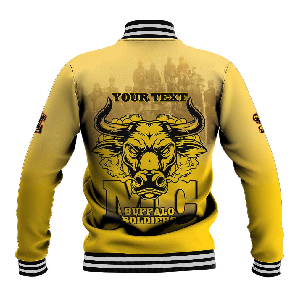 Personalized Buffalo Soldier Baseball Jacket African American Heroes - Yellow - African Pride