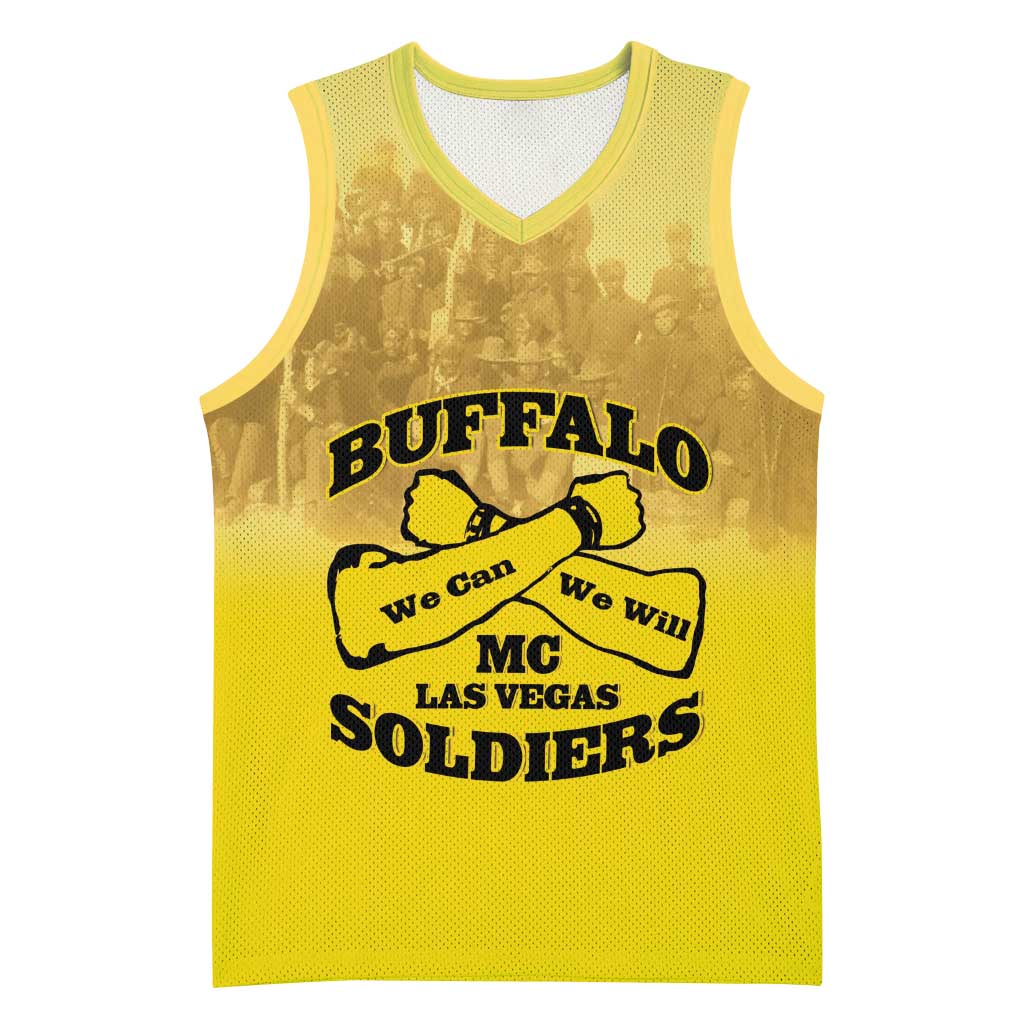 Personalized Buffalo Soldier Basketball Jersey African American Heroes - Yellow - African Pride