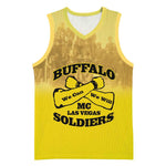 Personalized Buffalo Soldier Basketball Jersey African American Heroes - Yellow - African Pride
