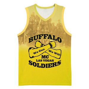 Personalized Buffalo Soldier Basketball Jersey African American Heroes - Yellow - African Pride