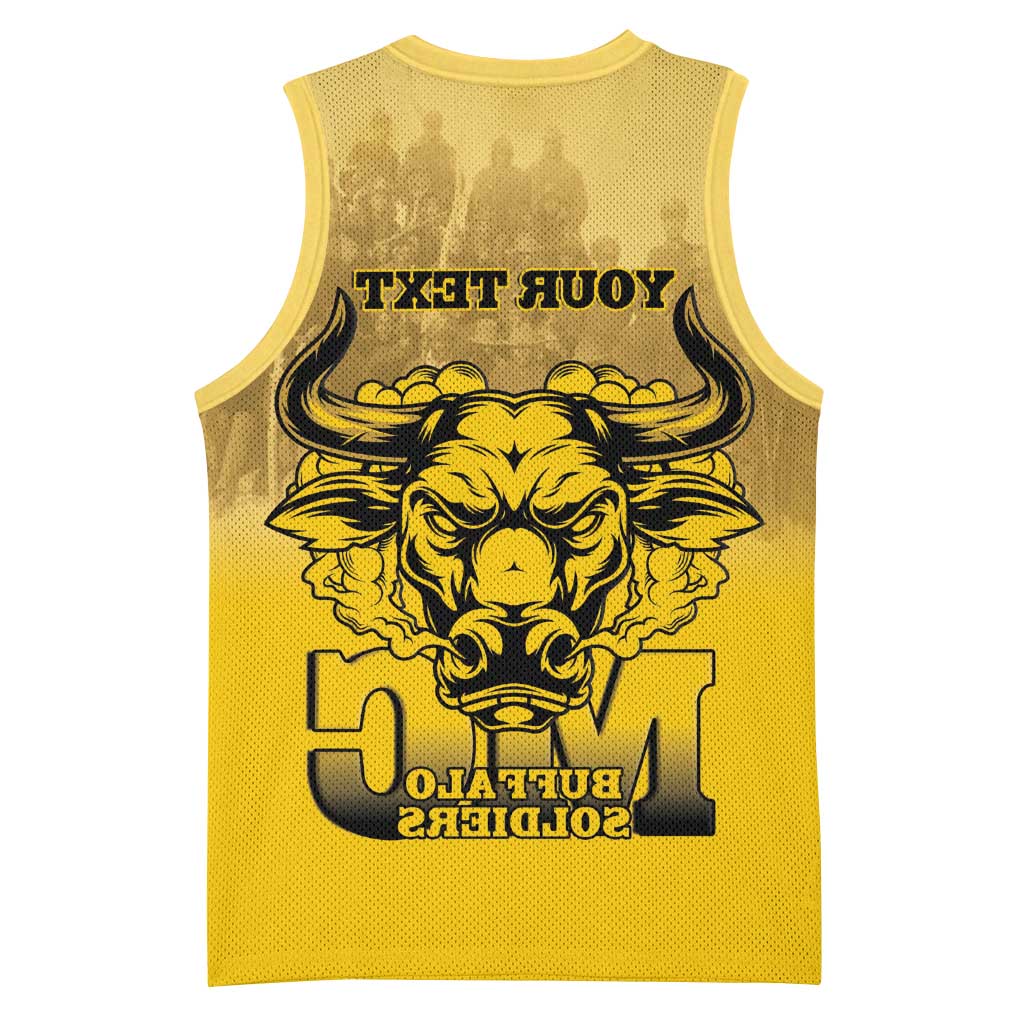 Personalized Buffalo Soldier Basketball Jersey African American Heroes - Yellow - African Pride
