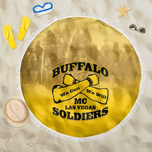 Buffalo Soldier Beach Blanket African American Heroes - Yellow - African Pride