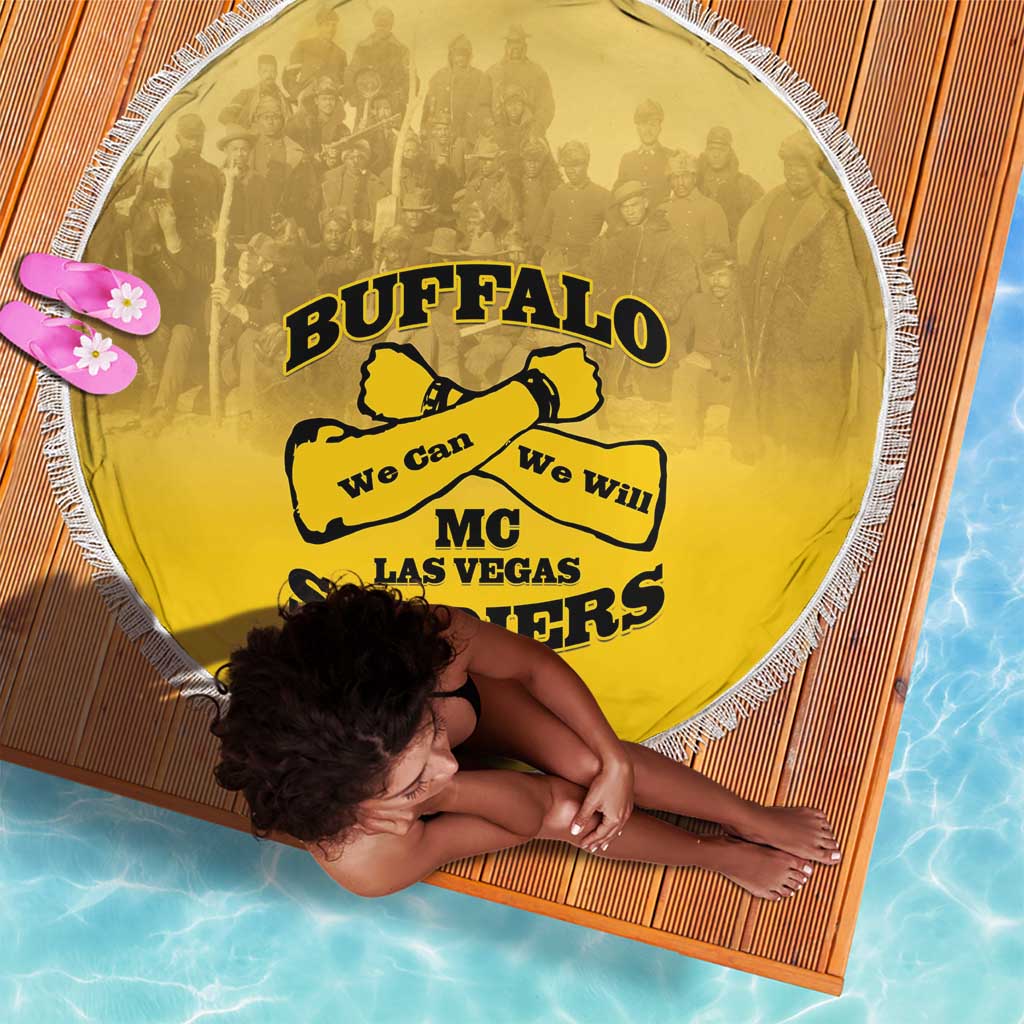 Buffalo Soldier Beach Blanket African American Heroes - Yellow - African Pride
