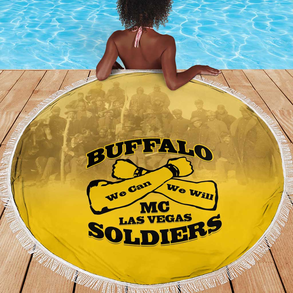 Buffalo Soldier Beach Blanket African American Heroes - Yellow - African Pride
