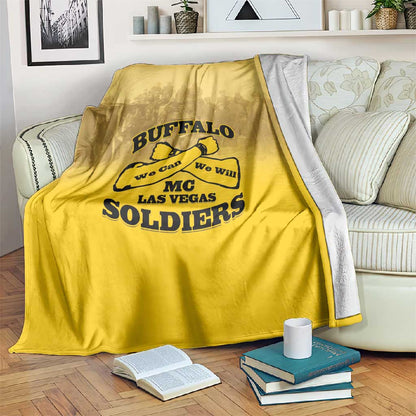 Buffalo Soldier Blanket African American Heroes - Yellow - African Pride