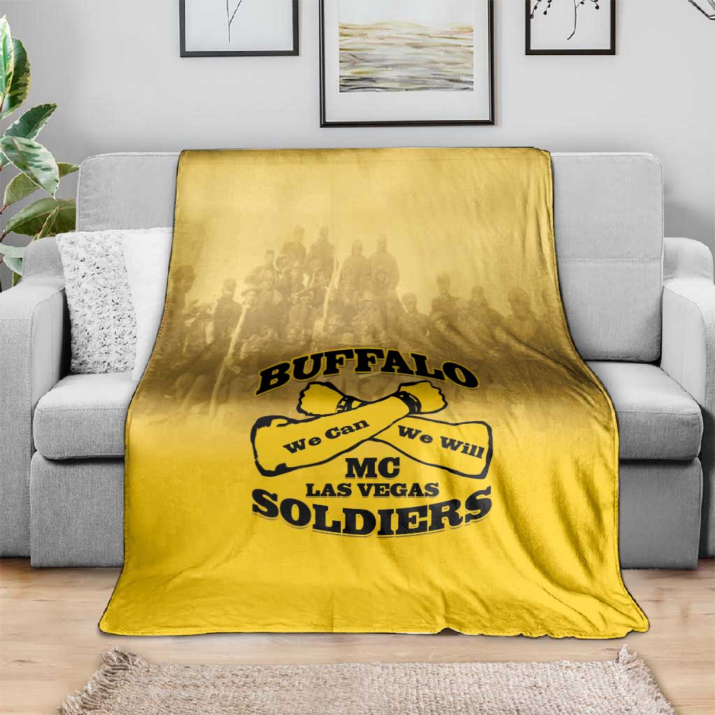 Buffalo Soldier Blanket African American Heroes - Yellow - African Pride