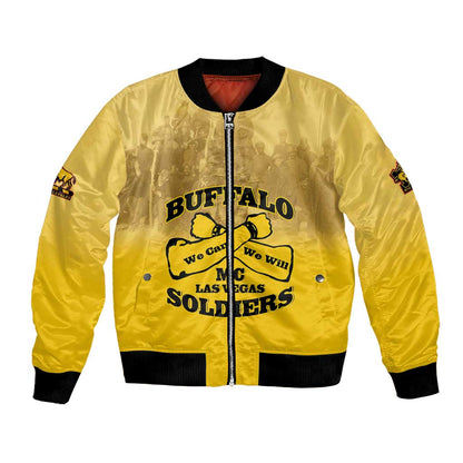 Personalized Buffalo Soldier Bomber Jacket African American Heroes - Yellow - African Pride