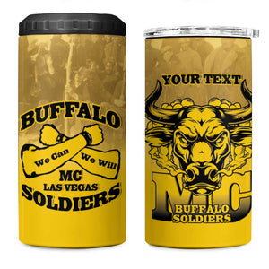 Personalized Buffalo Soldier 4 in 1 Can Cooler Tumbler African American Heroes - Yellow - African Pride