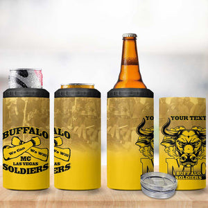 Personalized Buffalo Soldier 4 in 1 Can Cooler Tumbler African American Heroes - Yellow - African Pride