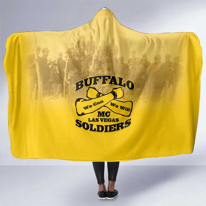 Buffalo Soldier Hooded Blanket African American Heroes - Yellow - African Pride