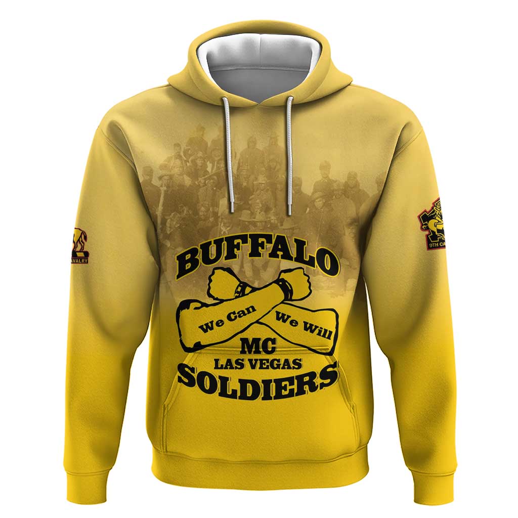 Personalized Buffalo Soldier Hoodie African American Heroes - Yellow - African Pride