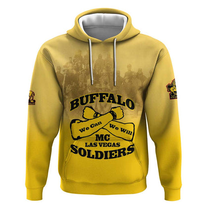 Personalized Buffalo Soldier Hoodie African American Heroes - Yellow - African Pride