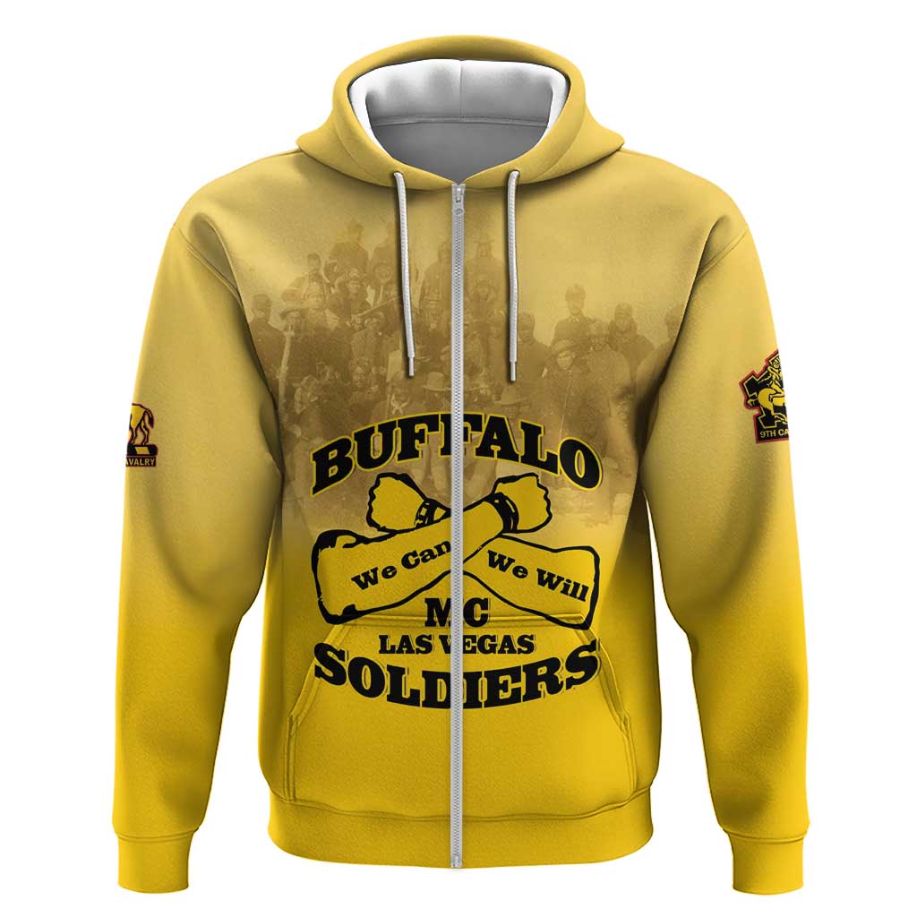 Personalized Buffalo Soldier Hoodie African American Heroes - Yellow - African Pride