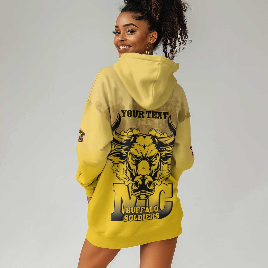 Personalized Buffalo Soldier Hoodie Dress African American Heroes - Yellow - African Pride