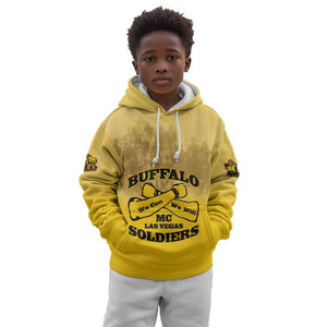 Personalized Buffalo Soldier Kid Hoodie African American Heroes - Yellow - African Pride