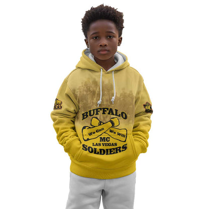 Personalized Buffalo Soldier Kid Hoodie African American Heroes - Yellow - African Pride