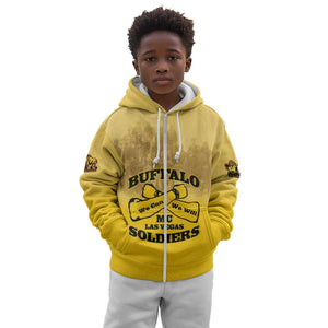 Personalized Buffalo Soldier Kid Hoodie African American Heroes - Yellow - African Pride