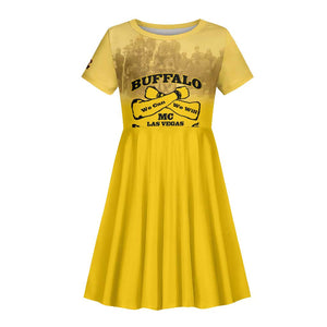 Personalized Buffalo Soldier Kid Short Sleeve Dress African American Heroes - Yellow - African Pride