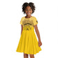 Personalized Buffalo Soldier Kid Short Sleeve Dress African American Heroes - Yellow - African Pride
