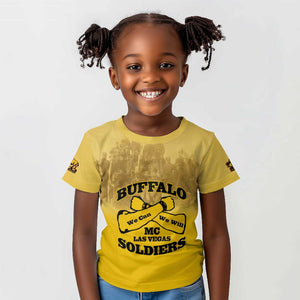 Personalized Buffalo Soldier Kid T shirt African American Heroes - Yellow - African Pride