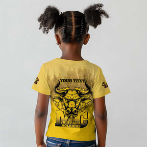 Personalized Buffalo Soldier Kid T shirt African American Heroes - Yellow - African Pride
