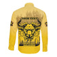 Personalized Buffalo Soldier Long Sleeve Button Shirt African American Heroes - Yellow - African Pride