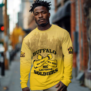 Personalized Buffalo Soldier Long Sleeve Shirt African American Heroes - Yellow - African Pride