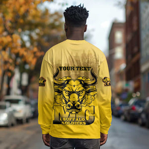 Personalized Buffalo Soldier Long Sleeve Shirt African American Heroes - Yellow - African Pride