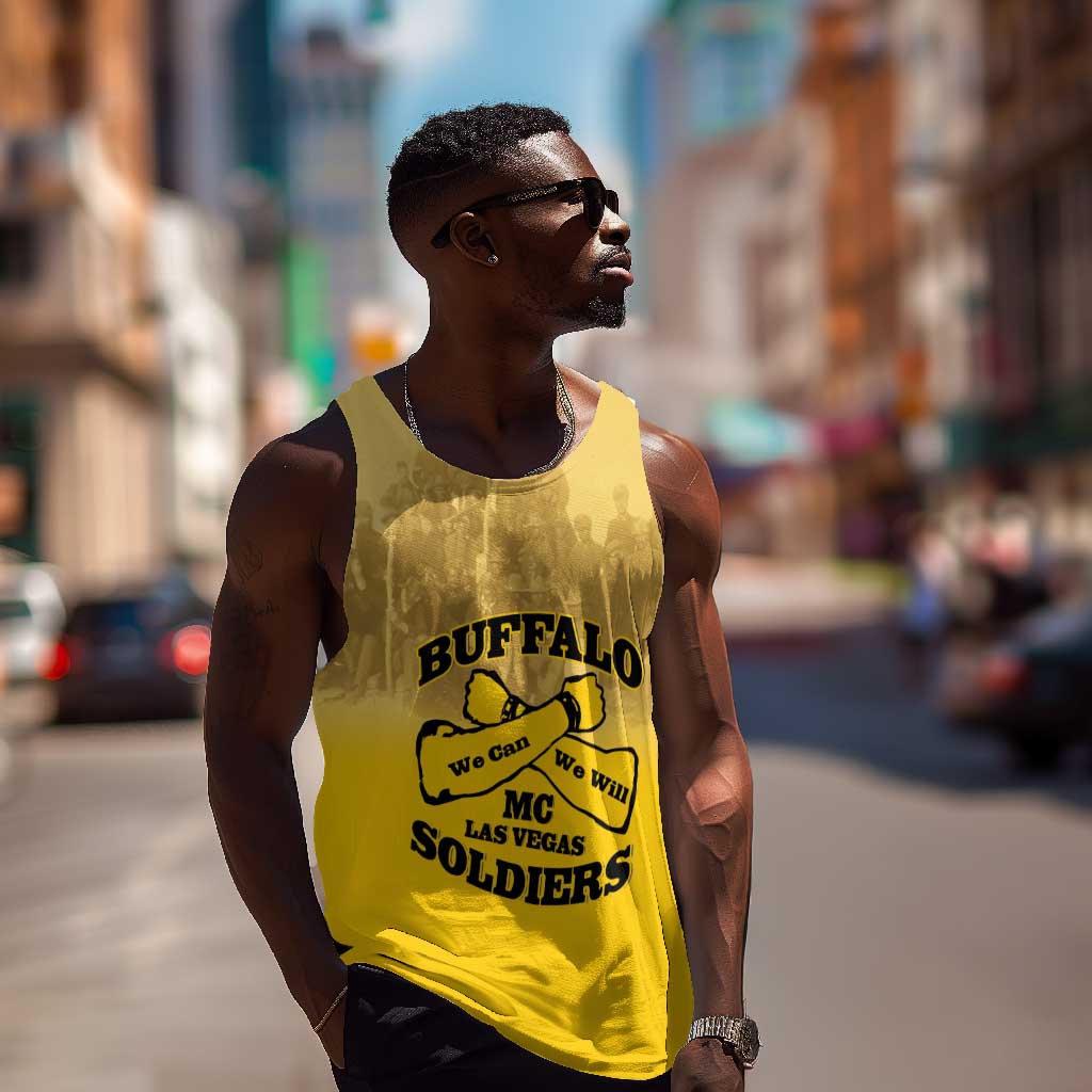 Personalized Buffalo Soldier Men Tank Top African American Heroes - Yellow - African Pride