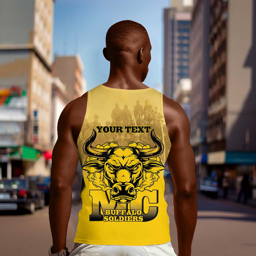 Personalized Buffalo Soldier Men Tank Top African American Heroes - Yellow - African Pride