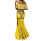 Personalized Buffalo Soldier Mermaid Dress African American Heroes - Yellow - African Pride