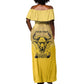 Personalized Buffalo Soldier Off Shoulder Maxi Dress African American Heroes - Yellow - African Pride