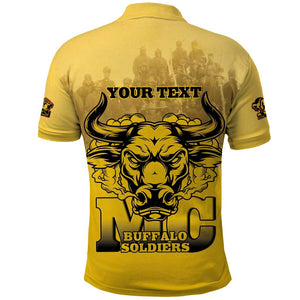 Personalized Buffalo Soldier Polo Shirt African American Heroes - Yellow - African Pride