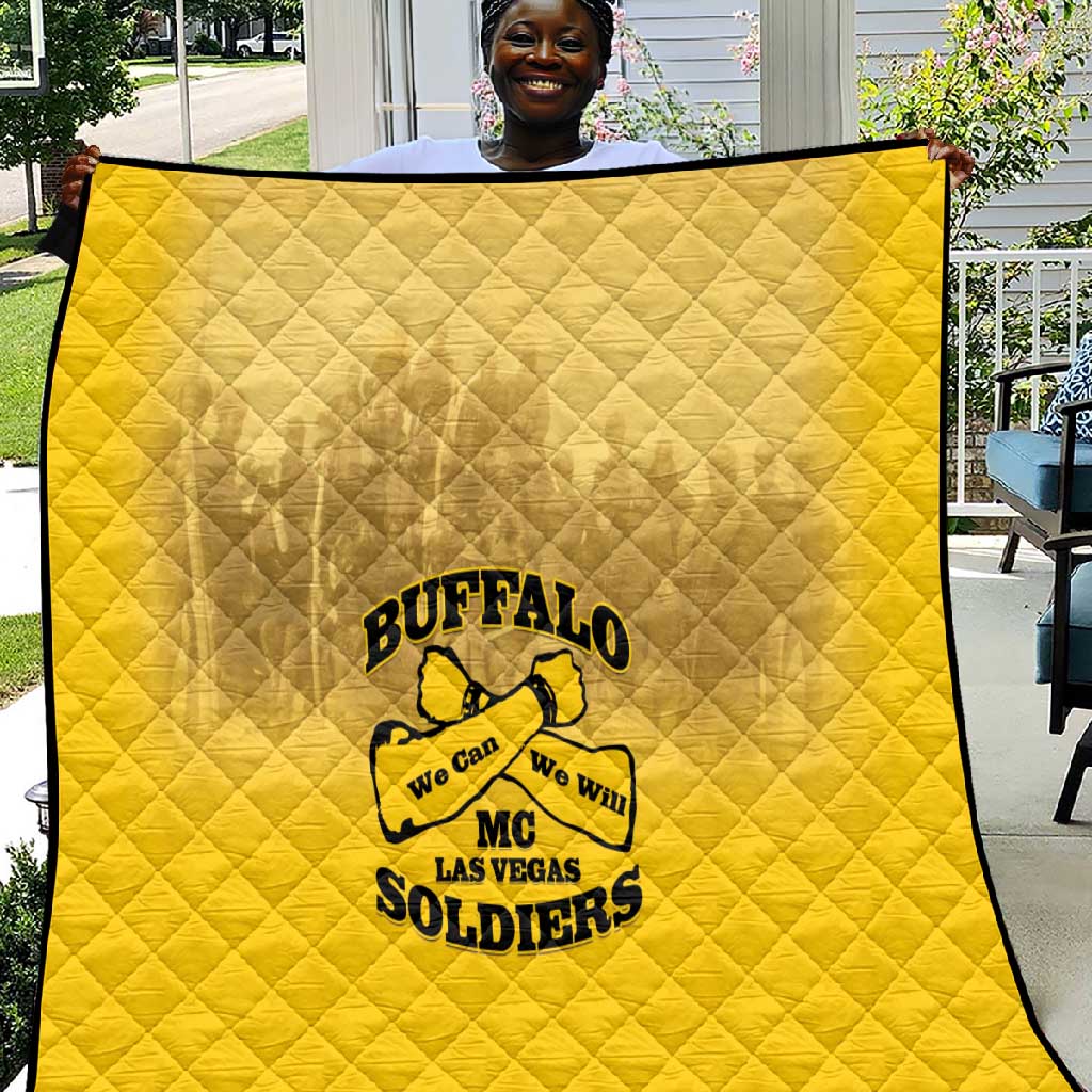 Buffalo Soldier Quilt African American Heroes - Yellow - African Pride