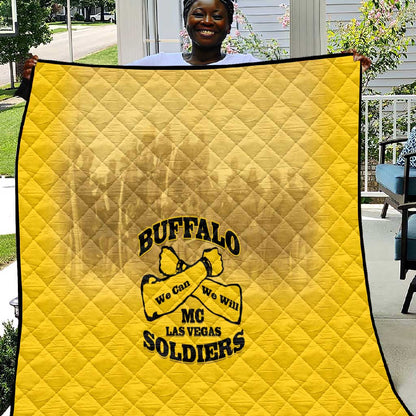 Buffalo Soldier Quilt African American Heroes - Yellow - African Pride