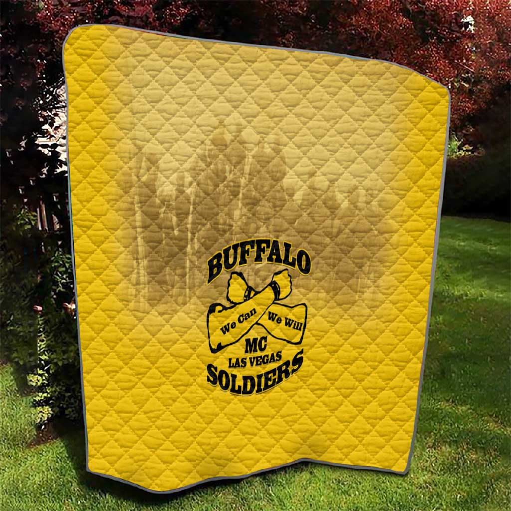 Buffalo Soldier Quilt African American Heroes - Yellow - African Pride