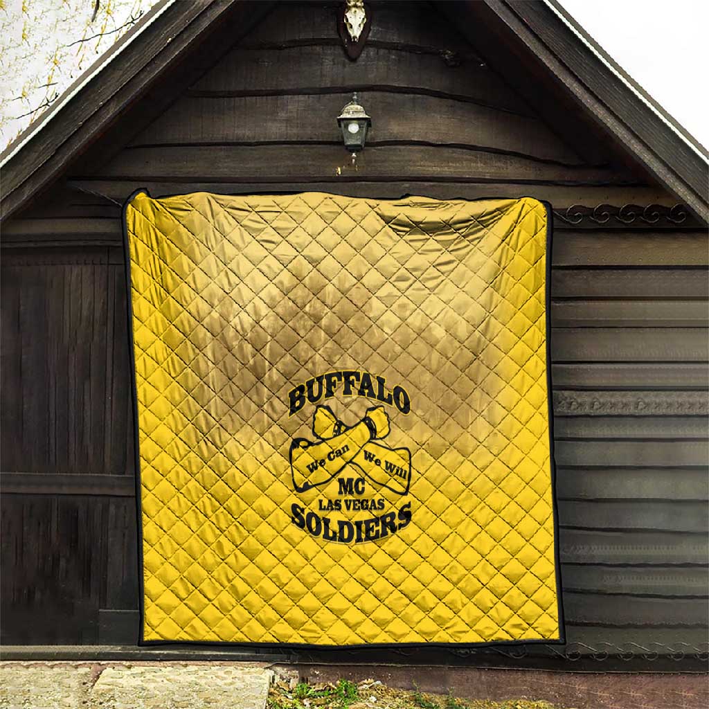 Buffalo Soldier Quilt African American Heroes - Yellow - African Pride