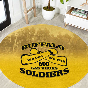 Buffalo Soldier Round Carpet African American Heroes - Yellow - African Pride