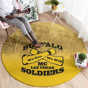 Buffalo Soldier Round Carpet African American Heroes - Yellow - African Pride