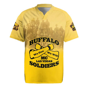 Personalized Buffalo Soldier Rugby Jersey African American Heroes - Yellow - African Pride
