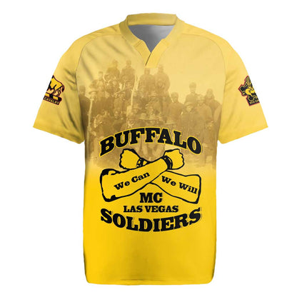 Personalized Buffalo Soldier Rugby Jersey African American Heroes - Yellow - African Pride