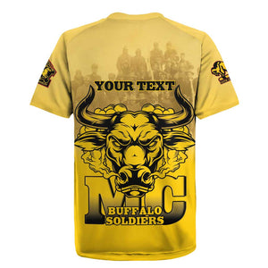 Personalized Buffalo Soldier Rugby Jersey African American Heroes - Yellow - African Pride
