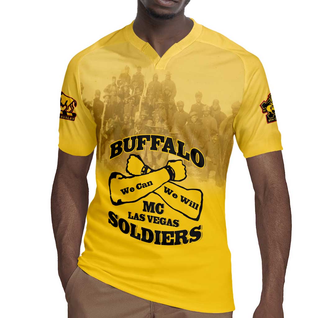 Personalized Buffalo Soldier Rugby Jersey African American Heroes - Yellow - African Pride